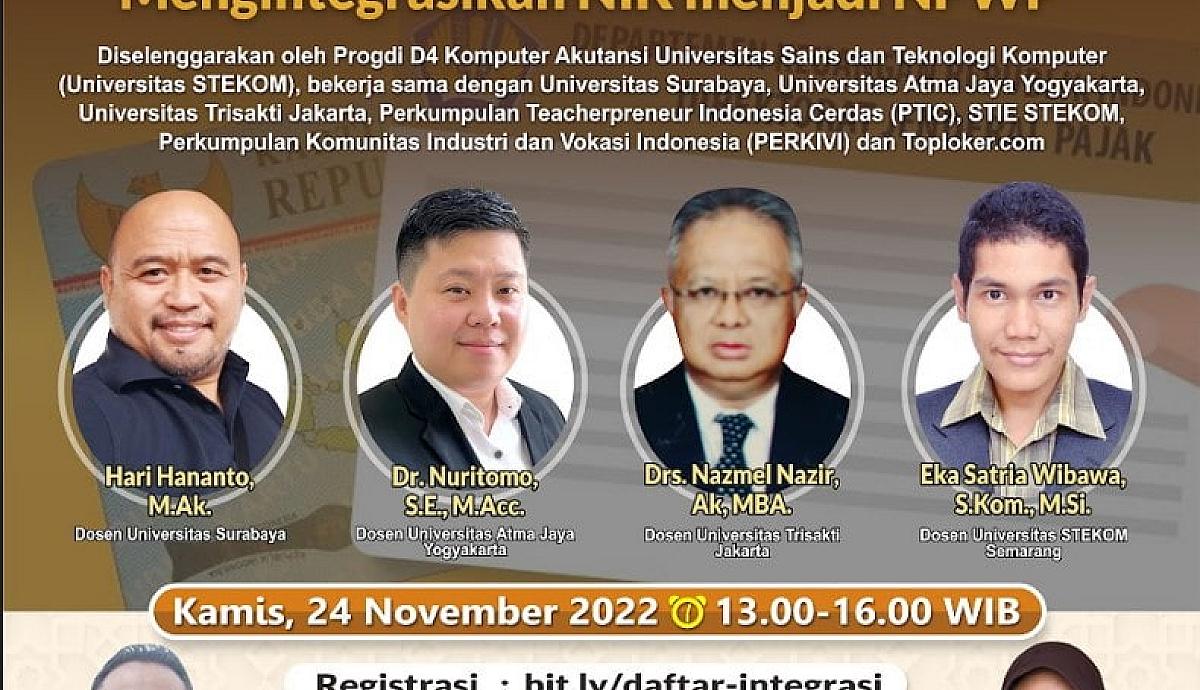 WEBINAR NASIONAL Peluang dan Tantangan Mengintegrasikan NIK menjadi NPWP