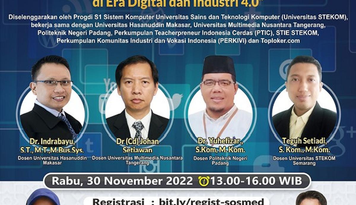 WEBINAR NASIONAL Peran Social Media sebagai untuk Memaksimalkan Peluang di Era Digital dan Industri 4.0