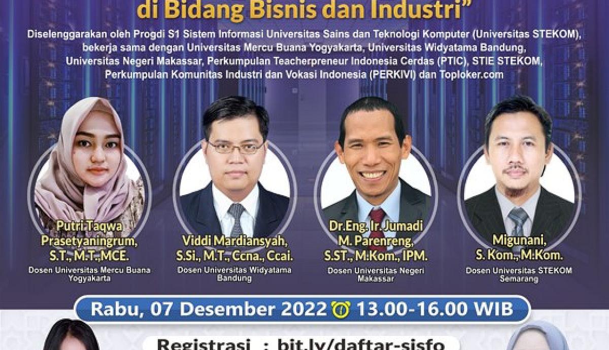 WEBINAR NASIONAL Inovasi Sistem Informasi sebagai Sarana dalam Meningkatkan Daya Saing di Bidang Bisnis dan Industri