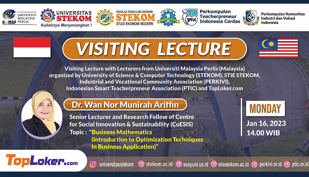 VISITING LECTURE DAY 1 Business Mathematics (Introduction to Optimization Techniques In Business Application)