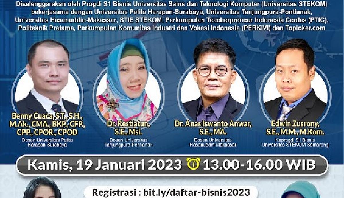 WEBINAR NASIONAL Peluang dan Tantangan Ekonomi dan Bisnis tahun 2023
