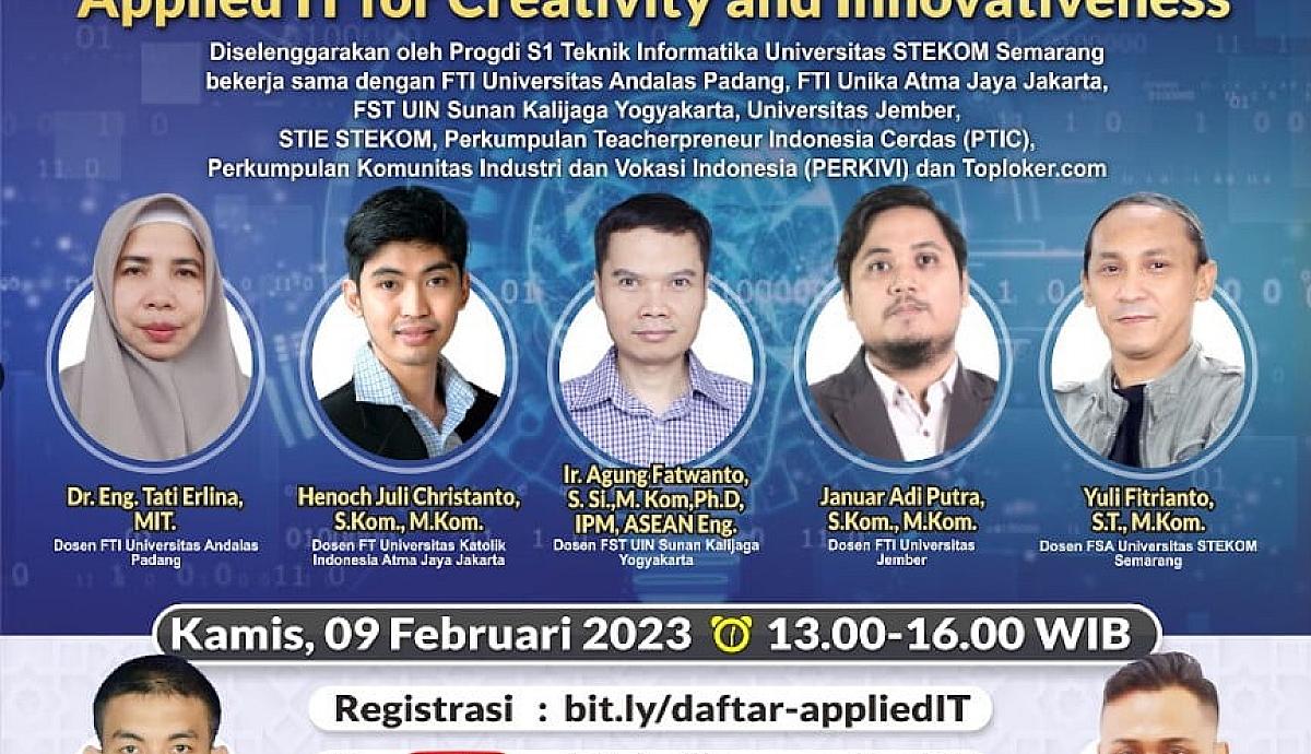 WEBINAR NASIONAL Applied IT for Creativity and Innovativeness