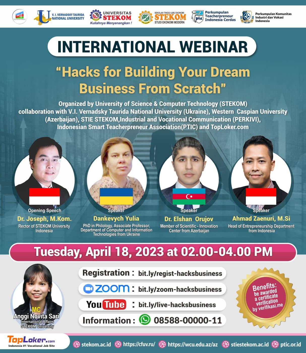 INTERNATIONAL WEBINAR Hacks for Building Your Dream Business From Scratch