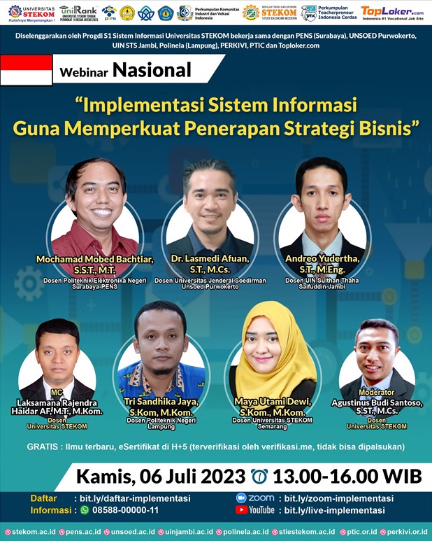 WEBINAR NASIONAL Implementasi Sistem Informasi Guna Memperkuat Penerapan Strategi Bisnis