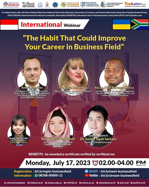 INTERNATIONAL WEBINAR The Habit That Could Improve Your Career in Business Field
