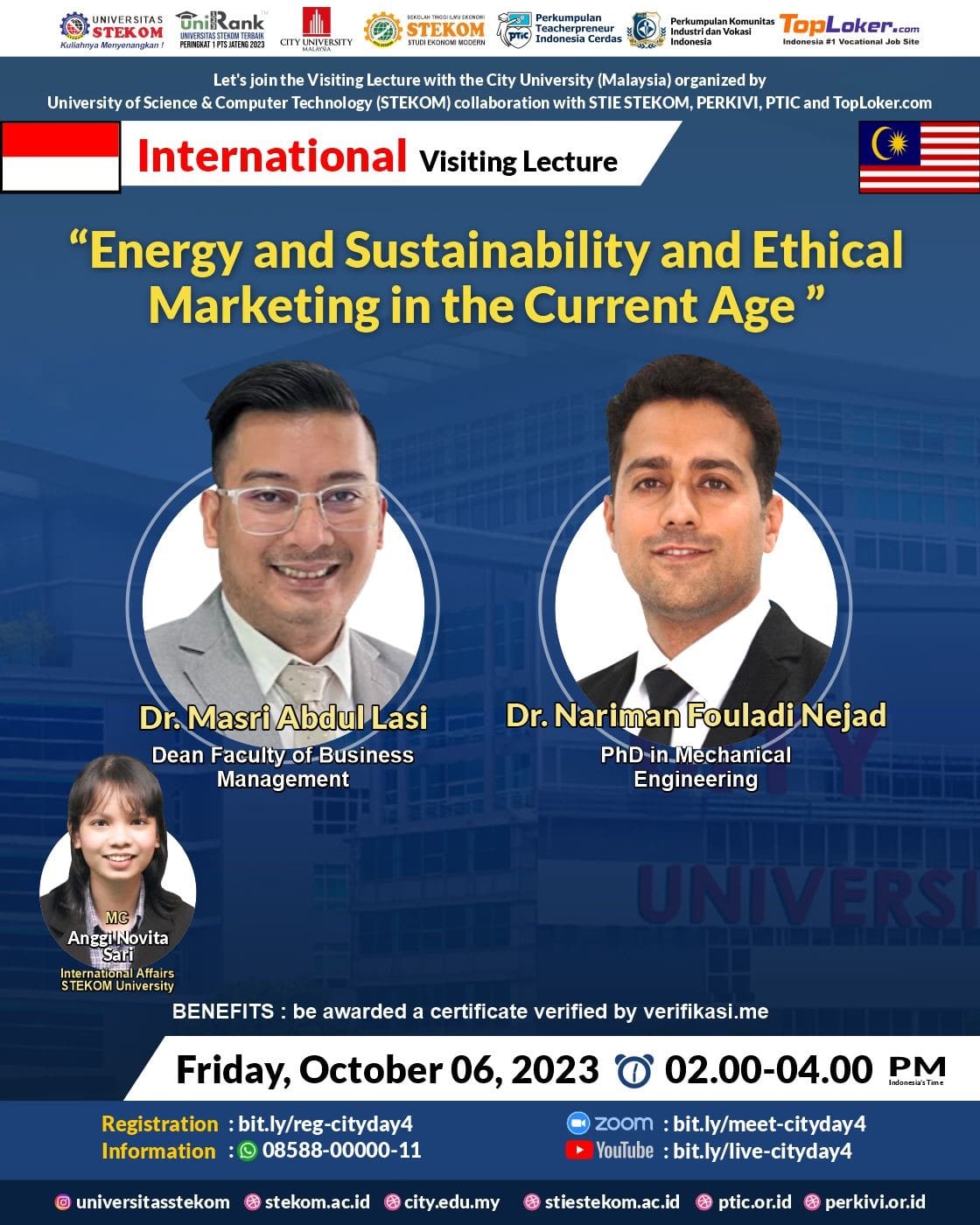 INTERNATIONAL Visiting Lecture Energy and Sustainability and Ethical Marketing in the Current Age