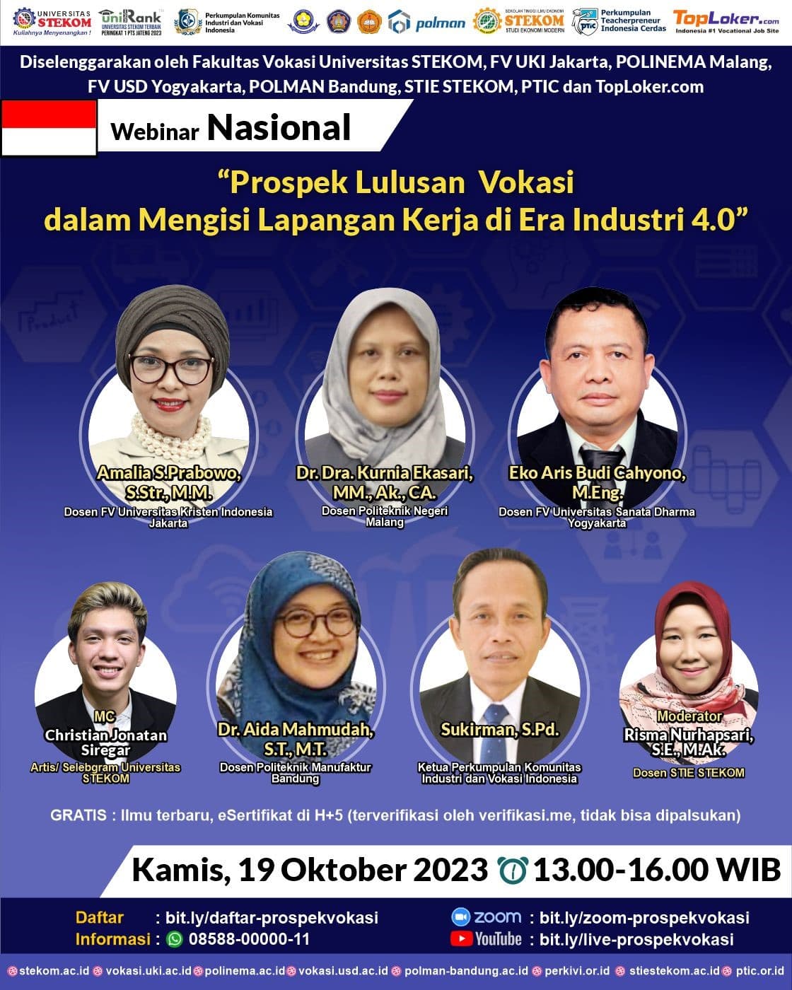 WEBINAR NASIONAL Prospek Lulusan Vokasi dalam Mengisi Lapangan Kerja di Era Industri 4.0