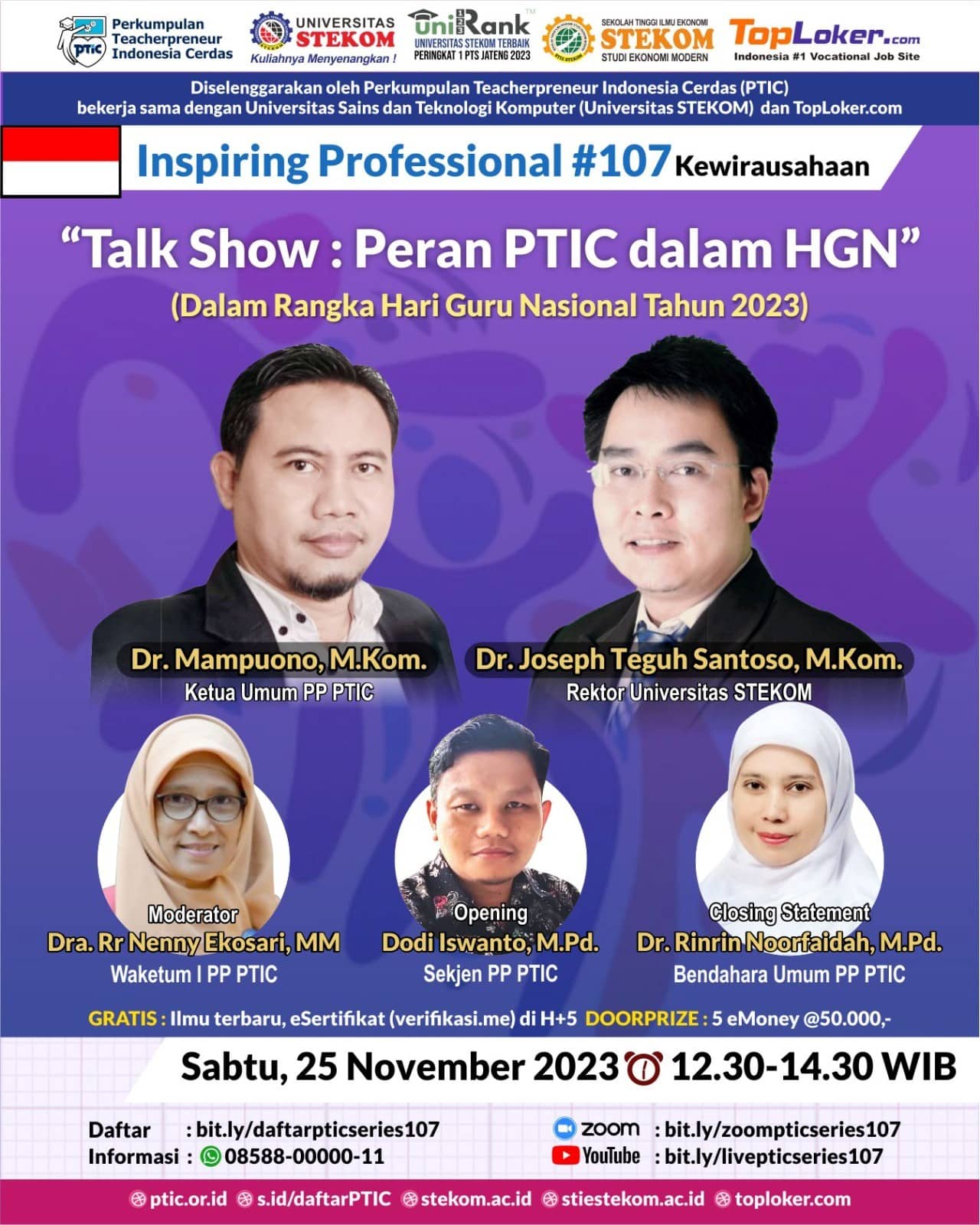 INSPIRING PROFESSIONAL Talk Show : Peran PTIC dalam HGN