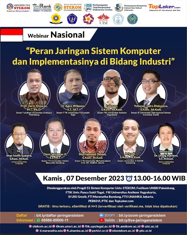 WEBINAR NASIONAL Peran Jaringan Sistem Komputer dan Implementasinya di Bidang Industri