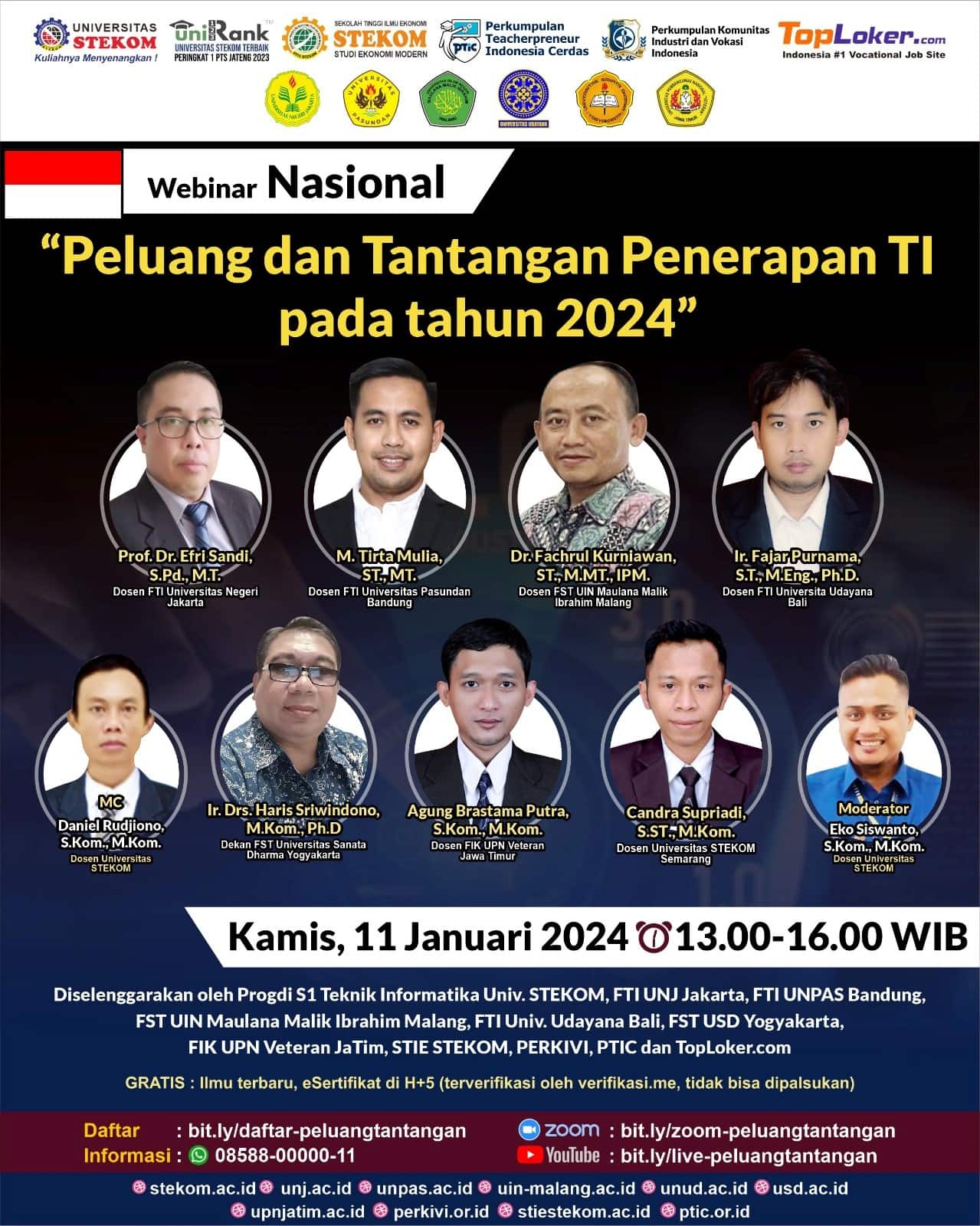 WEBINAR NASIONAL Peluang dan Tantangan Penerapan TI pada tahun 2024