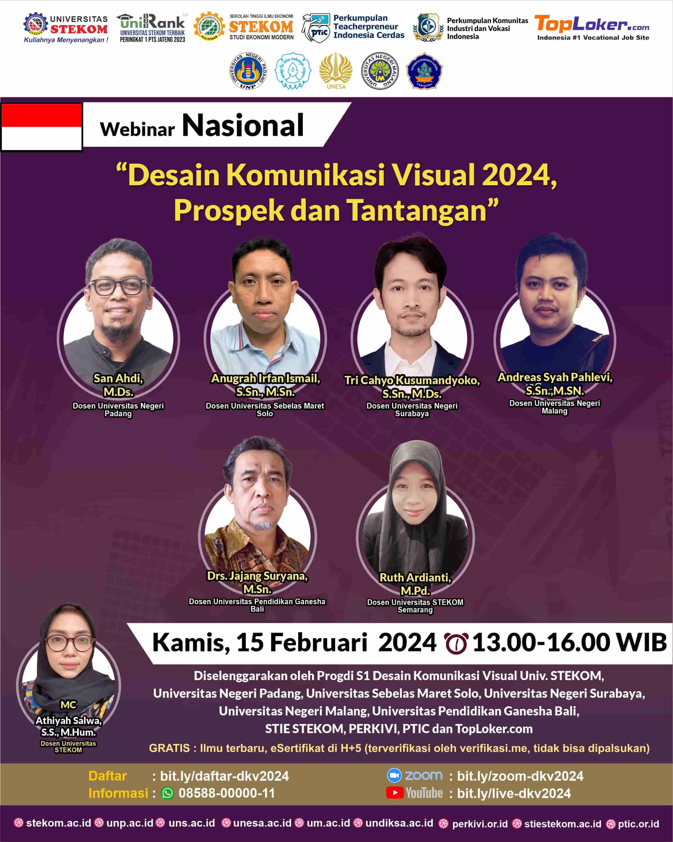 WEBINAR NASIONAL Desain Komunikasi Visual 2024 , Prospek dan Tantangan