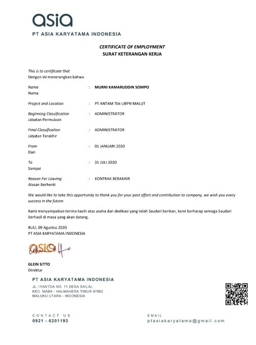 Implementasi Kerja Di PT. Asia Karyatama Indonesia