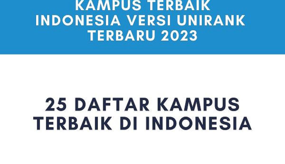 Kampus Terbaik Indonesia 2023 Unirank Terbaru