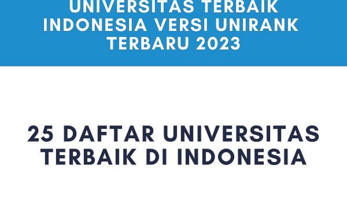 Universitas Terbaik Indonesia 2023 Unirank Terbaru