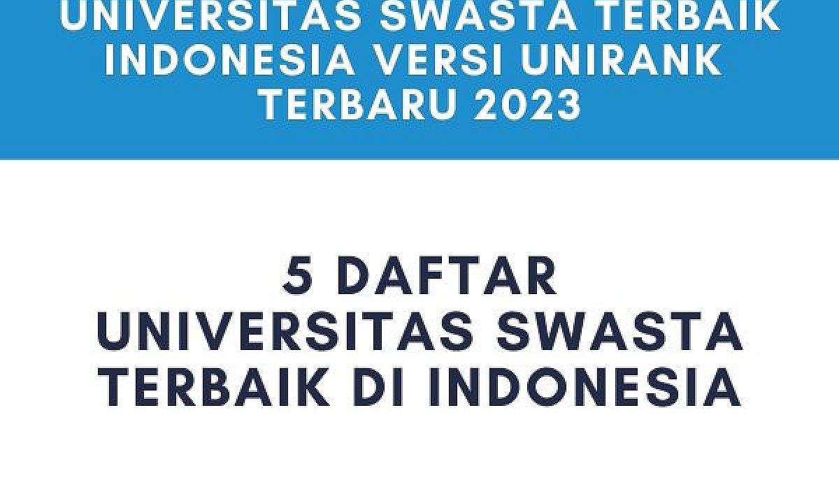 Kampus Swasta Terbaik Indonesia 2023 Unirank Terbaru
