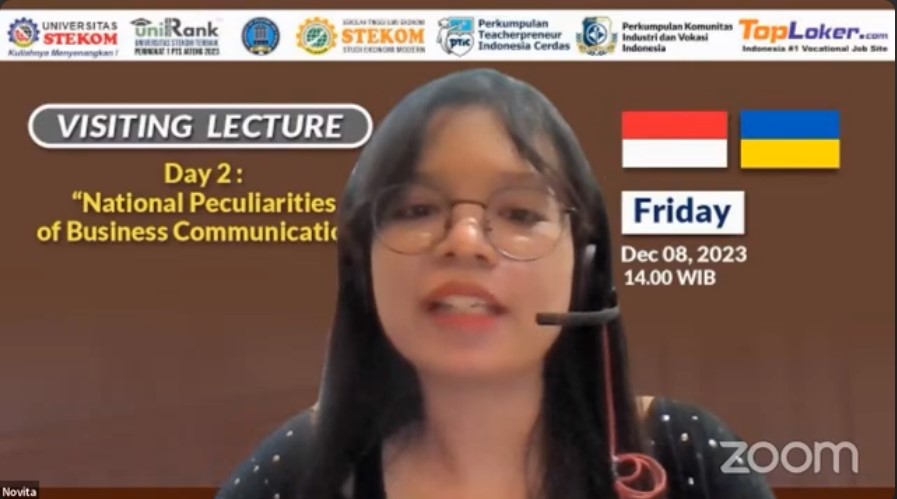INTERNATIONAL VISITING LECTURE National Peculiarities of Business Communication