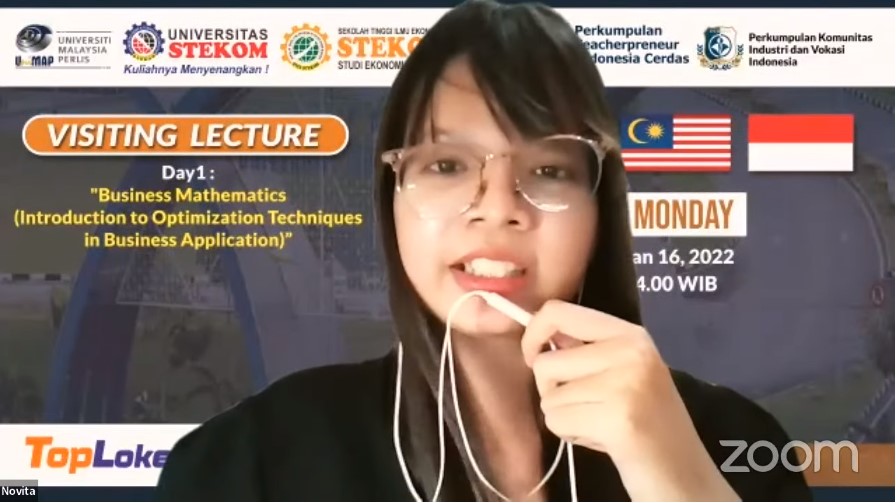 VISITING LECTURE DAY 1 Business Mathematics (Introduction to Optimization Techniques In Business Application)