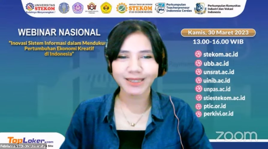 WEBINAR NASIONAL Inovasi Sistem Informasi dalam Mendukung Pertumbuhan Ekonomi Kreatif di Indonesia