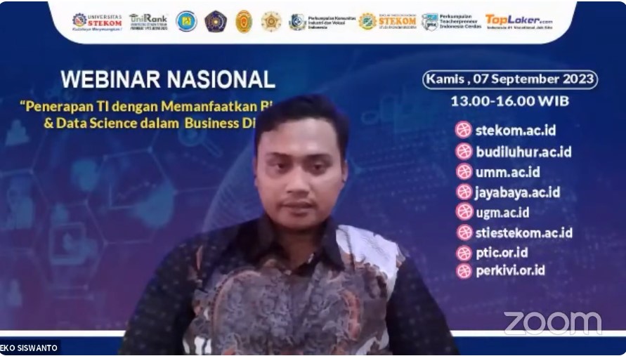 WEBINAR NASIONAL Penerapan TI dengan Memanfaatkan Big Data &amp; Data Science dalam Business Digital