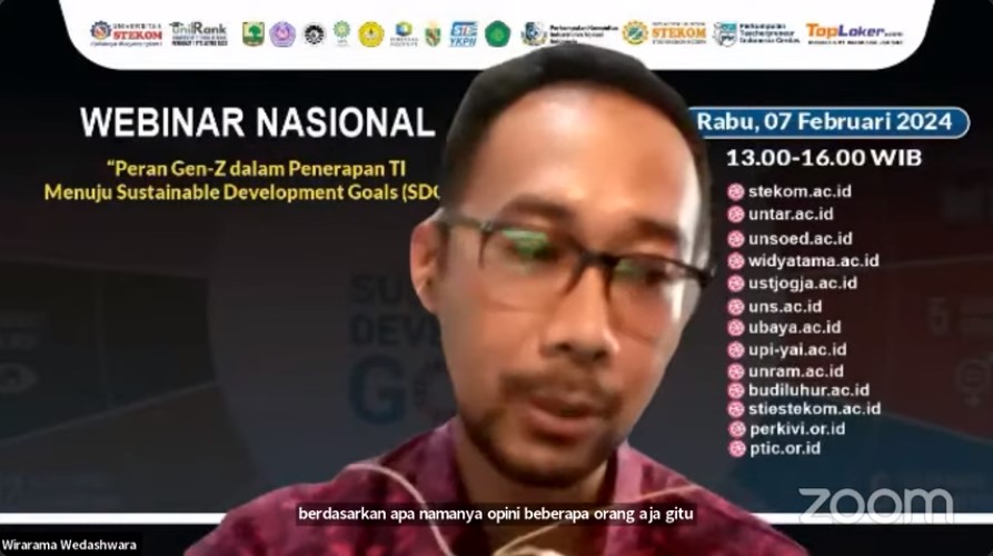 WEBINAR NASIONAL Peran Gen-Z dalam Penerapan TI Menuju Sustainable Development Goals (SDGs)