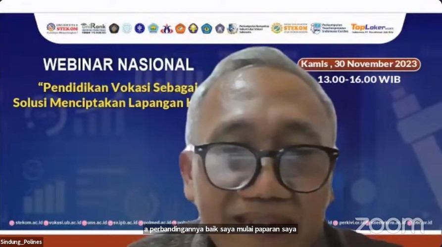 WEBINAR NASIONAL Pendidikan Vokasi sebegai Solusi Menciptakan Lapangan Kerja