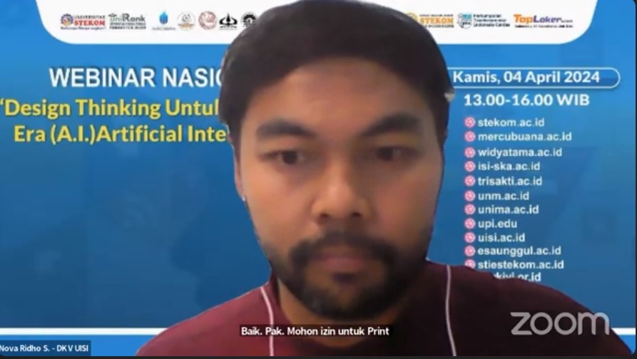 WEBINAR NASIONAL Design Thinking Untuk Merespon Era (A.I) Artificial Intelligence