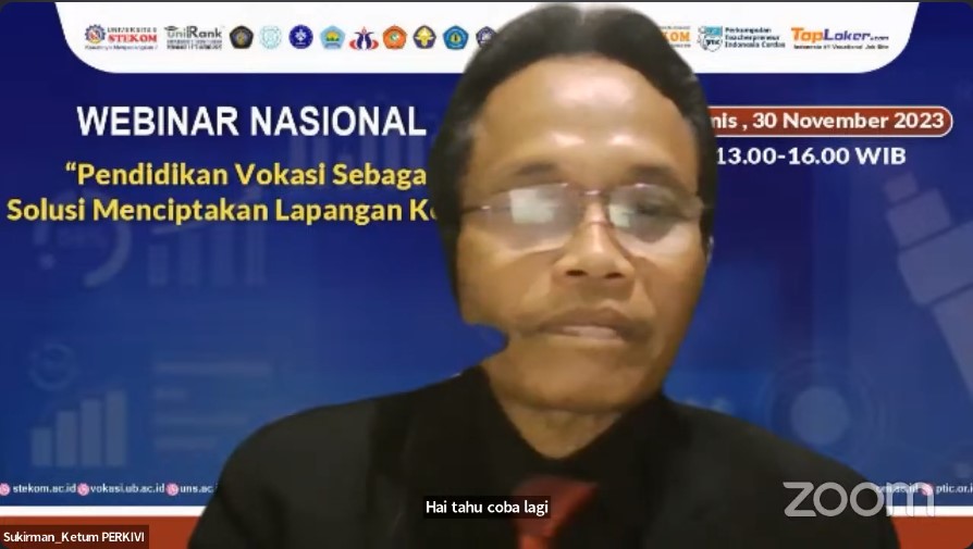 WEBINAR NASIONAL Pendidikan Vokasi sebegai Solusi Menciptakan Lapangan Kerja