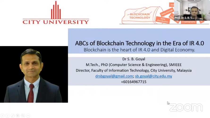 INTERNATIONAL Visiting Lecture ABCs of Blockchain Technology in the Era of IR 4.0 Blockchain is the heart of IR 4.0 Digital Economy