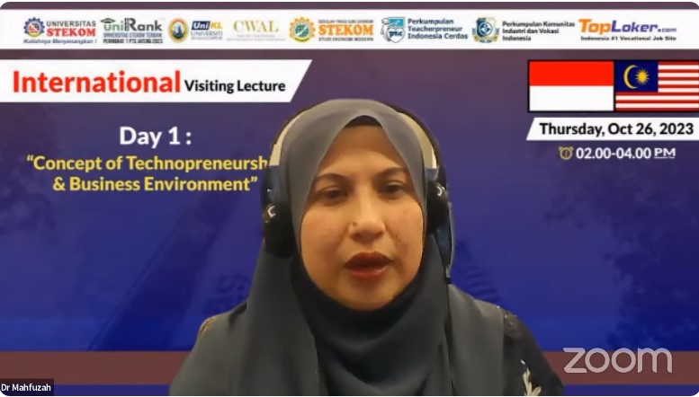 INTERNATIONAL Visiting Lecture Concept of Technopreneurship &amp; Business Environment