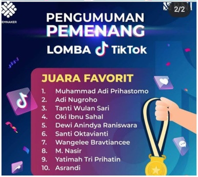 Juara Lomba Kementrian Tenaga Kerja