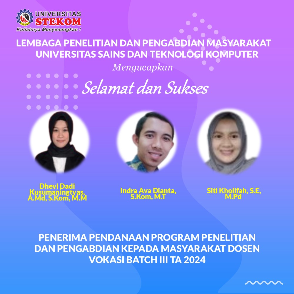 Universitas STEKOM Raih Bantuan Pendanaan Penelitian dan Pengabdian kepada Masyarakat Dosen Vokasi Batch III TA 2024