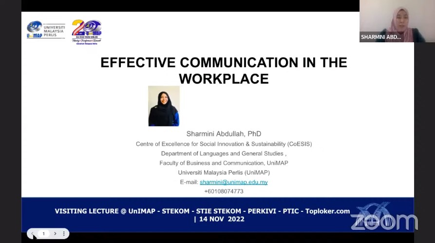 Visiting Lecture Day 2 Effective Communication in the Workplace