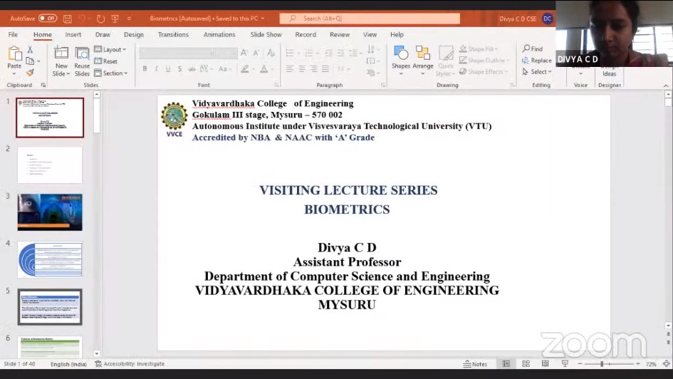VISITING LECTURE ''Machine Learning and It's Applications''