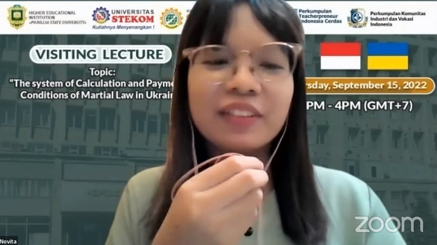 Visiting Lecture  ''The system of Calculation and Payment in Conditions of Martial Law in Ukraina''