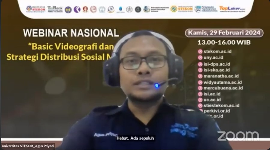 WEBINAR NASIONAL Basic Videografi dan Strategi Distribusi Sosial Media