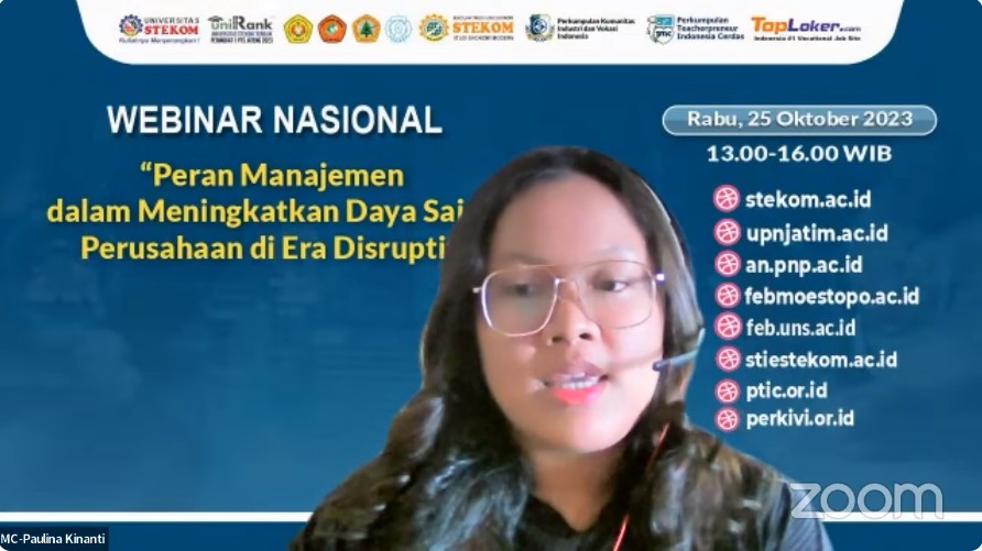 WEBINAR NASIONAL Peran Manajemen dalam Meningkatkan Daya Saing Perusahaan di Era Disruptif
