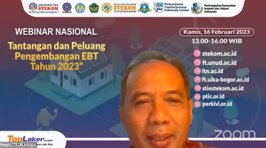 WEBINAR NASIONAL Tantangan dan Peluang Pengembangan EBT Tahun 2023