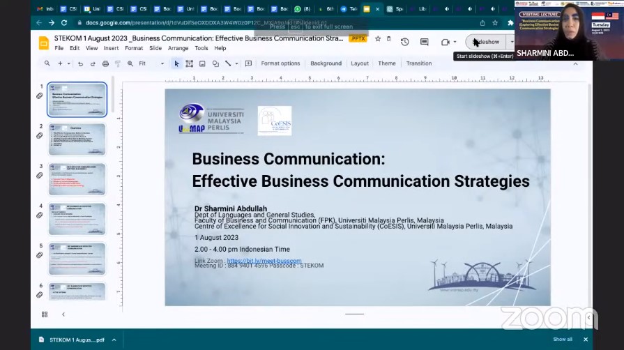 INTERNATIONAL VISITING LECTURE Business Communication (Exploring Effective Business Communication Strategies)