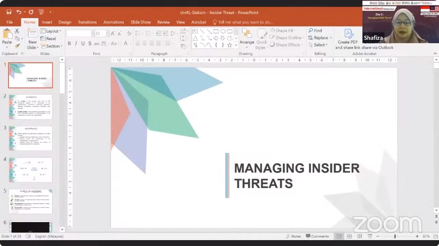 INTERNATIONAL VISITING LECTURE Managing Insider Threat