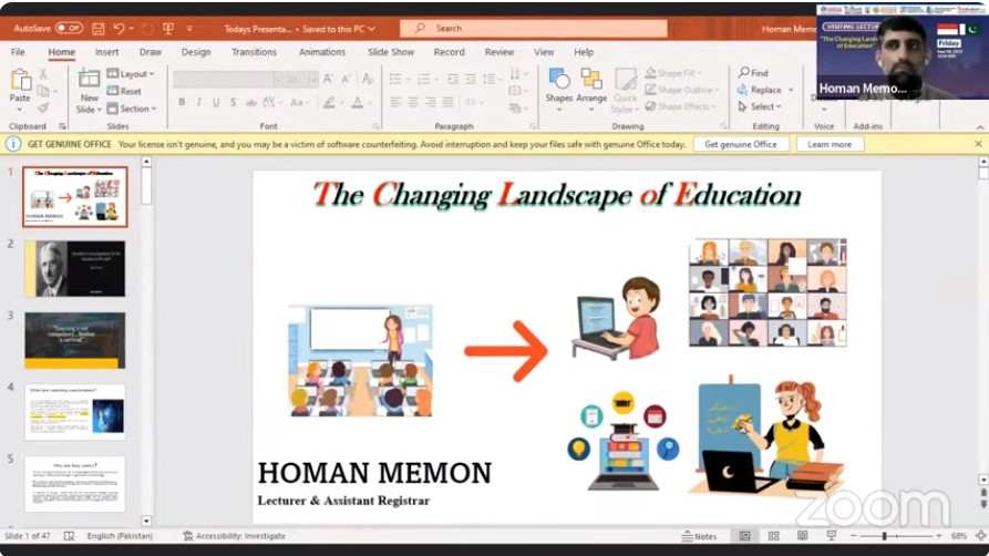 INTERNATIONAL Visiting Lecture The Changing Landscape of Education