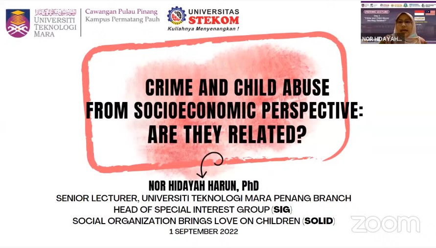 VISITING LECTURE  Crime and Child Abuse: Are they Related? 