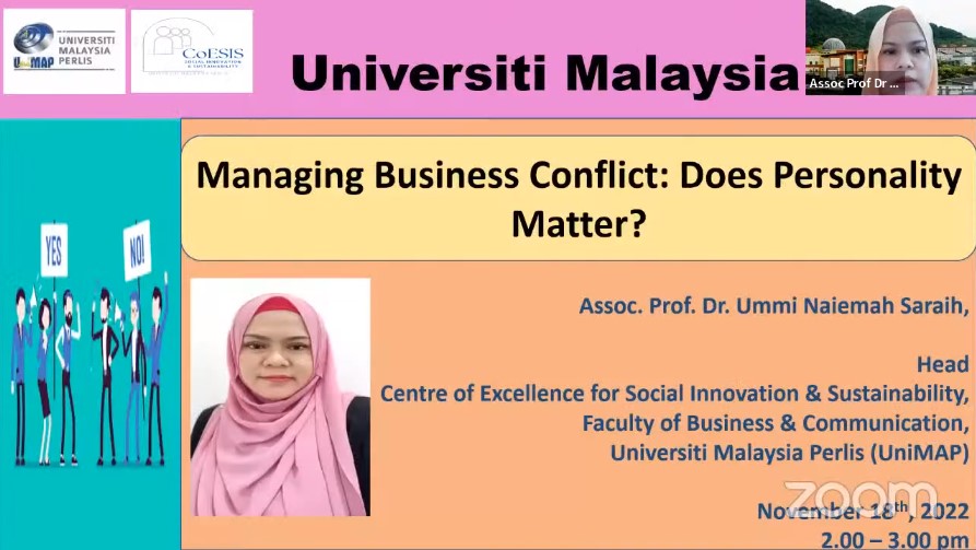 Visiting Lecture Day 5 Mananging Business Conflict: Does Personality Matter?