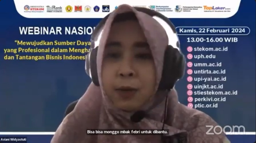 WEBINAR NASIONAL Mewujudkan Sumber Daya Manusia yang Profesional dalam Menghadapi Peluang dan Tantangan Bisnis Indonesia Tahun 2024
