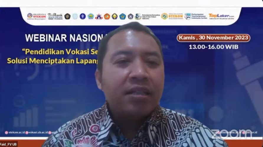 WEBINAR NASIONAL Pendidikan Vokasi sebegai Solusi Menciptakan Lapangan Kerja