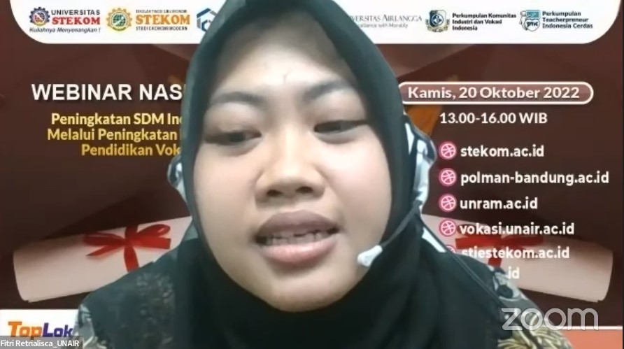 WEBINAR NASIONAL Peningkatan SDM Indonesia Melalui Peningkatan Kualitas Pendidikan Vokasi