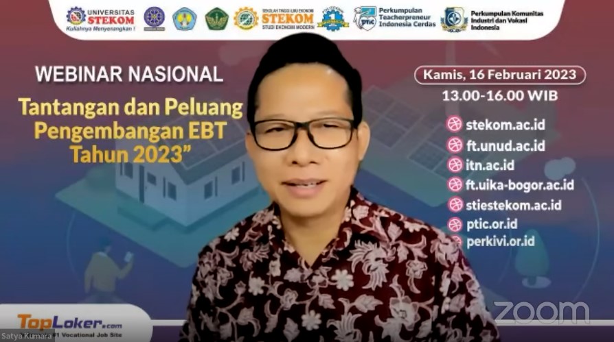 WEBINAR NASIONAL Tantangan dan Peluang Pengembangan EBT Tahun 2023