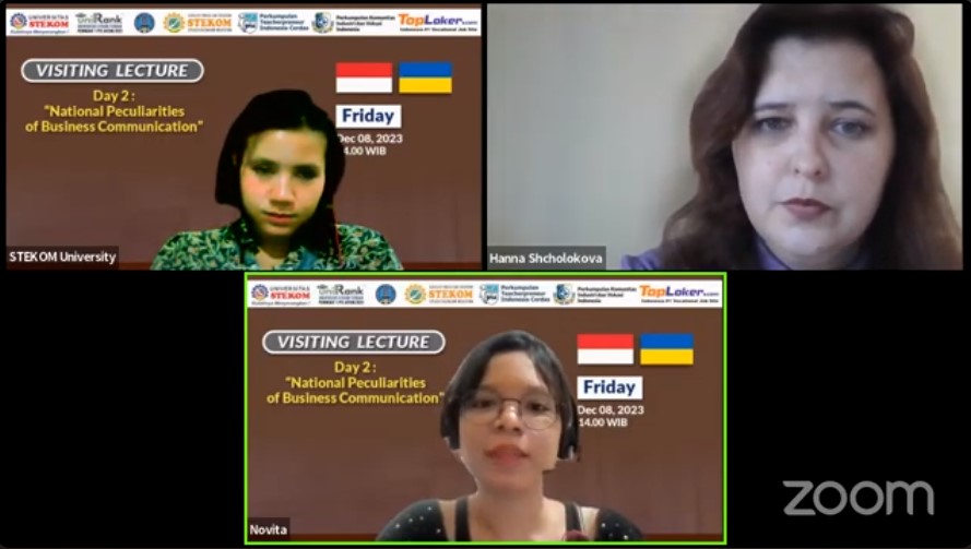 INTERNATIONAL VISITING LECTURE National Peculiarities of Business Communication