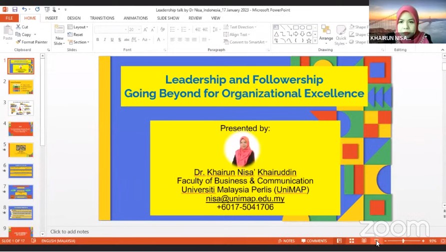 VISITING LECTURE DAY 2 Organisational Behaviour (Leadership and Followeship: Going Beyond For Organizational Excellence)