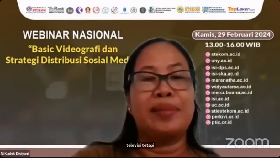 WEBINAR NASIONAL Basic Videografi dan Strategi Distribusi Sosial Media