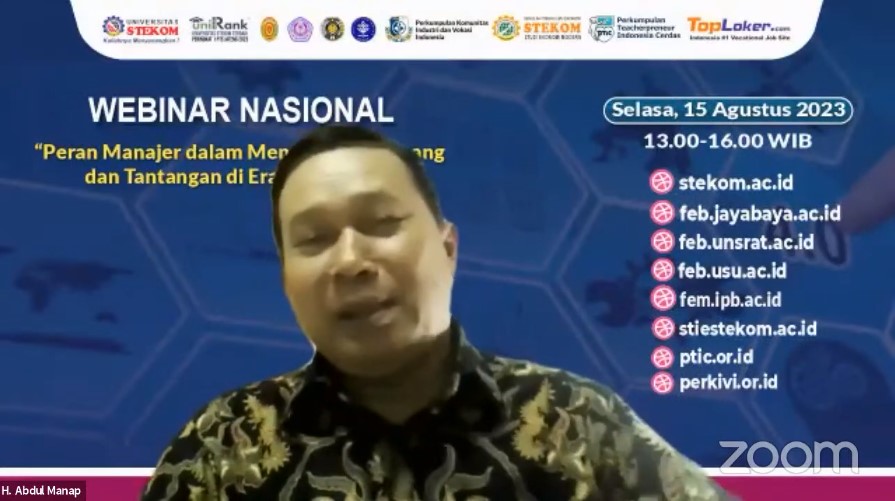 WEBINAR NASIONAL Peran Manajer dalam Menghadapi Peluang dan Tantangan di Era Society 5.0